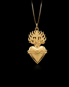 Gold Miraculous Heart Pendant