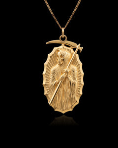 Gold Santa Muerte Pendant