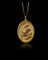 Gold Scorpio Oval Pendant