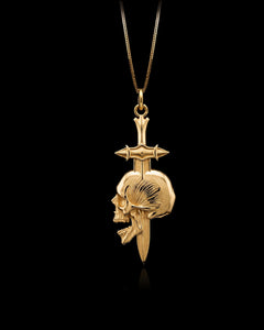 Gold Sliced Skull Pendant