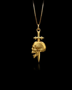 Gold Sliced Skull Pendant