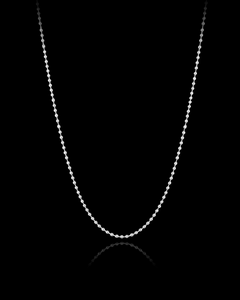 14K White Solid Gold Beads Chain (1.5 mm)