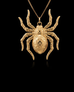 Gold Ornate Spider Pendant