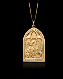 Gold St Benedict Pendant