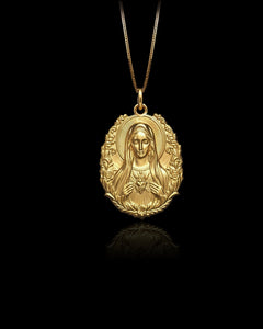 Gold Virgin Mary Radiance Pendant