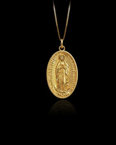Gold Virgin Mary Guadalupe Pendant