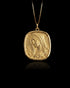 Gold Virgin Mary Crowned Pendant
