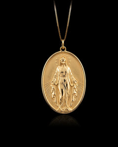 Gold Virgin Mary Pendant