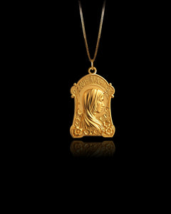 Gold Ave Maria Pendant