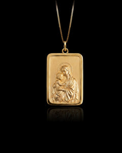Gold Mary & Baby Pendant