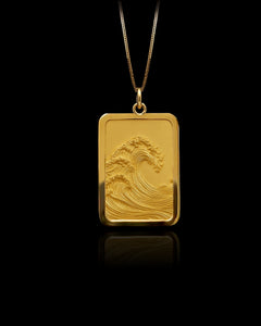Gold Wave Pendant