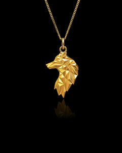 Gold Wolf Pendant